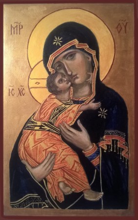 Gudsmodern av Vladimir, Vladimirskaya (Eleousa) 13 x  21 cm