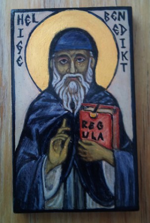 Helige Benedikt, Fickikon, 5 x 8 cm.