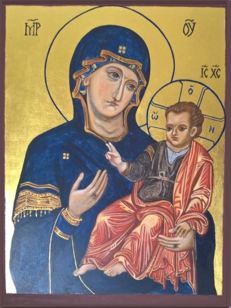 Madonna del Popolo, Hodegentria (21x28 cm) Från Basilika Santa Maria del Popolo i Rom. 